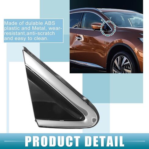Front Right Door Mirror Corner mudguard Triangle Cover Trim No.96318-5BC0A Rearview Triangle Trim Panel for Nissan Murano 2015-2018 Plastic Black in Saudi Arabia