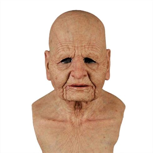 Another Me The Elder Mask - Realistic Old Man/Woman Mask Latex Scary Halloween Face Mask for Adults Masquerade Halloween Party Decor Costumes in Saudi Arabia