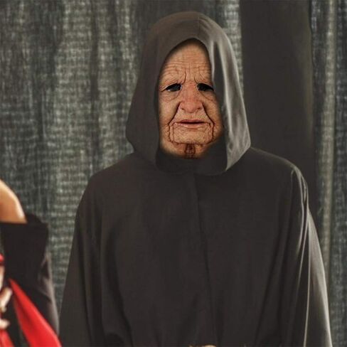 Another Me The Elder Mask - Realistic Old Man/Woman Mask Latex Scary Halloween Face Mask for Adults Masquerade Halloween Party Decor Costumes in Saudi Arabia
