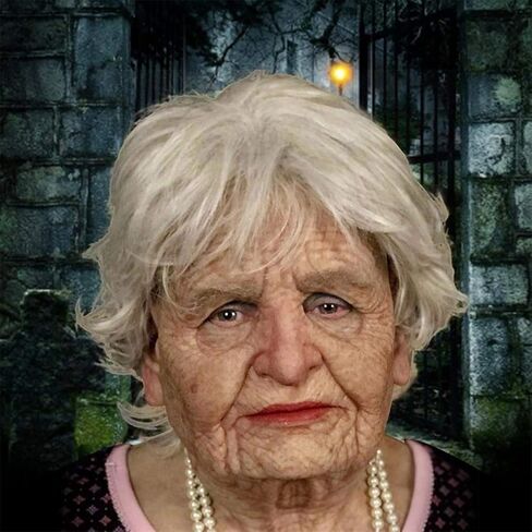 Another Me The Elder Mask - Realistic Old Man/Woman Mask Latex Scary Halloween Face Mask for Adults Masquerade Halloween Party Decor Costumes in Saudi Arabia