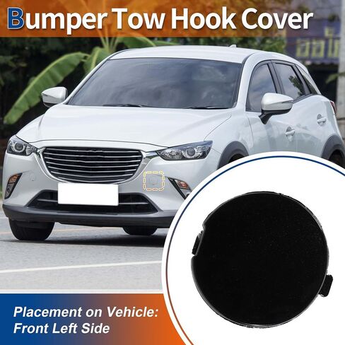 ACROPIX Front Left Driver Side Car Bumper Tow Hook Cover Tow Cover Cap Night Black Fit for Mazda CX-3 2016-2021 No.D10J50A12A - Pack of 1 in Saudi Arabia