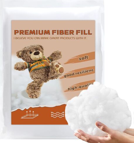 JNENERY 60g/2.11OZ Fiber Fill Stuffing, Polyester Fiber for Stuffed Animals, Recycled Premium Polyester Fiber, High Resilience Fiber Fill Stuffing, Pillow Stuffing, Cushions Stuffing DIY Crafts in Kuwait