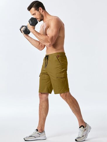 JMIERR Mens Casual Cargo Shorts - Cotton Drawstring Stretch Summer Beach Shorts Twill Chino Short with 6 Pockets in Kuwait