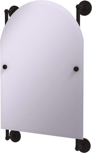 Allied Brass PQN-27-94-MBL Prestige Que Arched Top Frameless Rail Mounted Mirror, Mediterranean Blue in Saudi Arabia