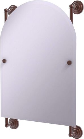 Allied Brass PQN-27-94-MBL Prestige Que Arched Top Frameless Rail Mounted Mirror, Mediterranean Blue in Saudi Arabia