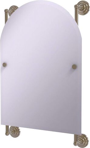 Allied Brass PQN-27-94-MBL Prestige Que Arched Top Frameless Rail Mounted Mirror, Mediterranean Blue in Saudi Arabia