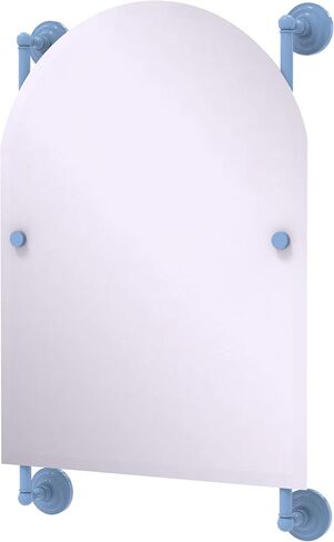 Allied Brass PQN-27-94-MBL Prestige Que Arched Top Frameless Rail Mounted Mirror, Mediterranean Blue in Saudi Arabia