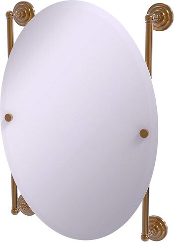 Allied Brass QN-27-91-MBL Que Oval Frameless Rail Mounted Mirror, Mediterranean Blue in Saudi Arabia