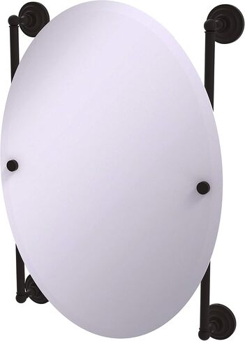 Allied Brass QN-27-91-MBL Que Oval Frameless Rail Mounted Mirror, Mediterranean Blue in Saudi Arabia