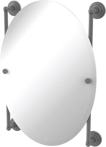 Allied Brass QN-27-91-MBL Que Oval Frameless Rail Mounted Mirror, Mediterranean Blue in Saudi Arabia