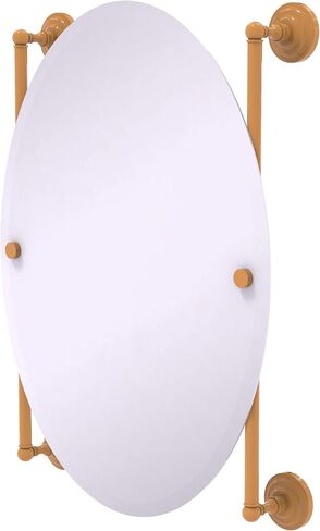 Allied Brass QN-27-91-MBL Que Oval Frameless Rail Mounted Mirror, Mediterranean Blue in Saudi Arabia