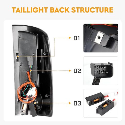 ضوء خلفي LED + مجموعة إضاءة الفرامل الثالثة مناسبة لدودج رام 1500 2002-2006، لدودج رام 2500 3500 2003-2006، المصابيح الخلفية وإضاءة إيقاف التثبيت العالية، عدسات دخان 3 قطع in Kuwait