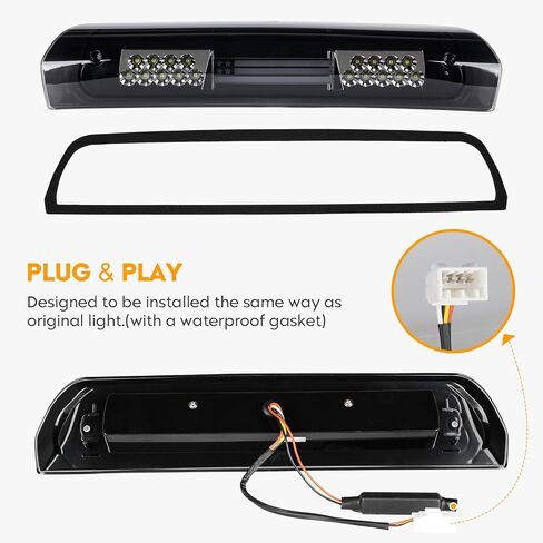 ضوء خلفي LED + مجموعة إضاءة الفرامل الثالثة مناسبة لدودج رام 1500 2002-2006، لدودج رام 2500 3500 2003-2006، المصابيح الخلفية وإضاءة إيقاف التثبيت العالية، عدسات دخان 3 قطع in Kuwait