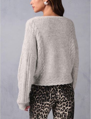 Women Y2K Solid Color Knit Cardigan Long Sleeve V Neck Bow Button Open Front Sweater Top Vintage Going Out Knitwear in Saudi Arabia
