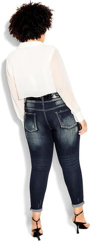 Women's Plus Size Patched Apple Skinny Jean in Saudi Arabia