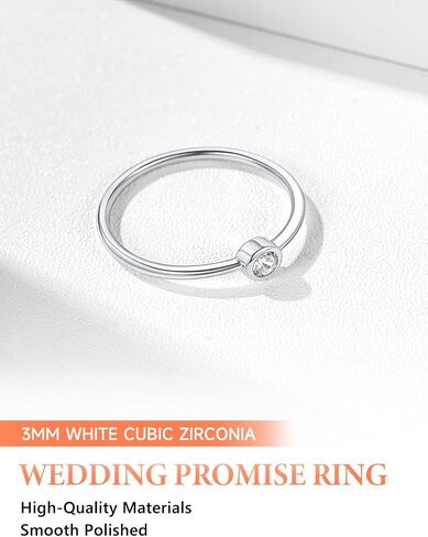 Silvora 925 Sterling Silver Simple Black Round Ring for Women Tiny Silver Wedding Band Rings Size 4-12 in Saudi Arabia