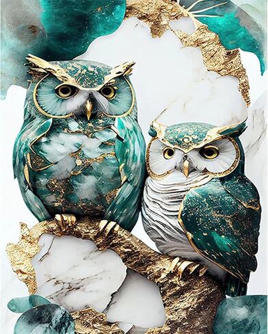 JATOK Paint by Numbers Kit for Adults Beginners, Couple Bird DIY Easy Acrylic Oil Painting by Numbers on Canvas, Paint-by-Numbers Drawing Kits for Gift Home Wall Decor Without Frame 16x16in in Saudi Arabia