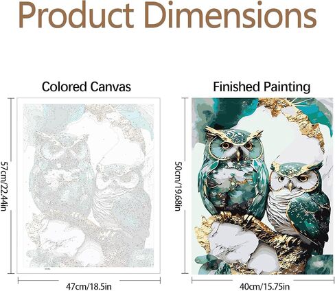 JATOK Paint by Numbers Kit for Adults Beginners, Couple Bird DIY Easy Acrylic Oil Painting by Numbers on Canvas, Paint-by-Numbers Drawing Kits for Gift Home Wall Decor Without Frame 16x16in in Saudi Arabia