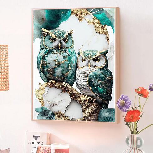 JATOK Paint by Numbers Kit for Adults Beginners, Couple Bird DIY Easy Acrylic Oil Painting by Numbers on Canvas, Paint-by-Numbers Drawing Kits for Gift Home Wall Decor Without Frame 16x16in in Saudi Arabia