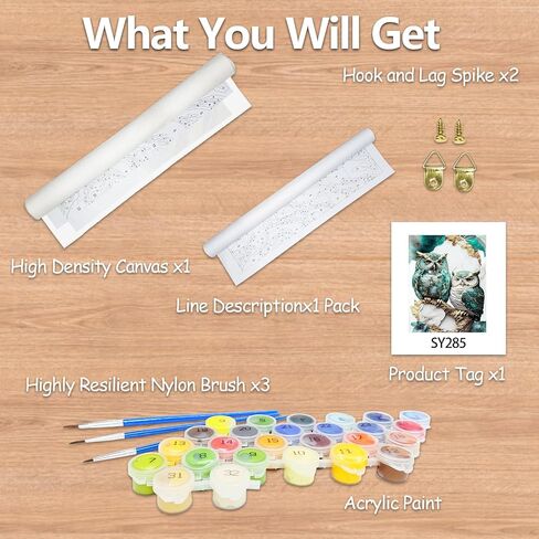 JATOK Paint by Numbers Kit for Adults Beginners, Couple Bird DIY Easy Acrylic Oil Painting by Numbers on Canvas, Paint-by-Numbers Drawing Kits for Gift Home Wall Decor Without Frame 16x16in in Saudi Arabia