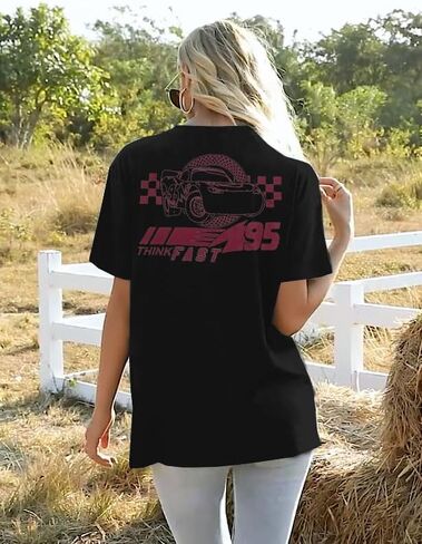 Car Shirts for Women Magic Kingdom Tops Car Racer T-Shirts Vacation Trip Short Sleeve Shirt in Saudi Arabia