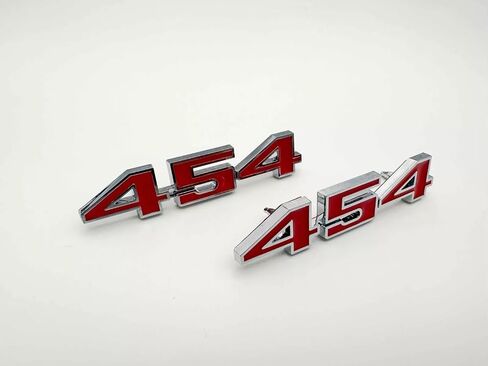 2 قطعة 1970 1971 1972 1973 1974 الحاجز الأمامي 454 شعار ثلاثي الأبعاد لوحات أسماء بديلة لـ 3975410 (كروم أحمر) in Saudi Arabia