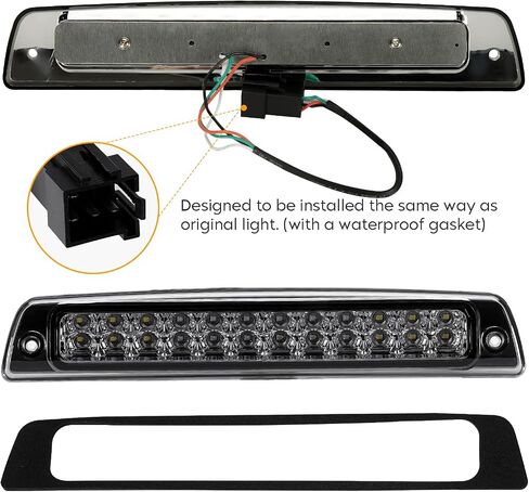 ضوء خلفي LED + طقم ضوء الفرامل الثالث مناسب لدودج رام 1500 1994-2001، لدودج رام 2500 3500 1994-2002، المصابيح الخلفية وضوء إيقاف التثبيت العالي، 3 قطع، عدسات دخان in Kuwait