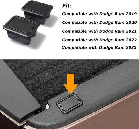 Dodge Ram 1500 Stake Pocket Covers, Rear Truck Bed Rail Stake Pocket Cover Compatible with Dodge Ram 2019 2020 2021 2022 2023 with Reinforced Cutton Mat (Set of 2 pcs) in Saudi Arabia
