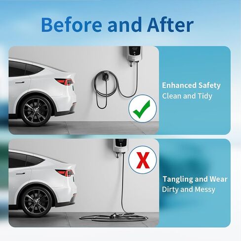حامل شاحن الكل في واحد لـ Tesla - حامل كابل مثبت على الحائط لمحطات شحن Tesla، هدية منظم الكابلات للمرآب in Kuwait