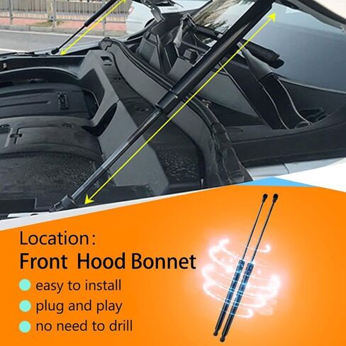 Lift Support Struts for Nissan 240SX S13 1989-1994 Modify Front Hood Bonnet Gas Spring Shocks Damper Carbon Fiber Prop Rods Car Accessories (Pure Black) in Saudi Arabia