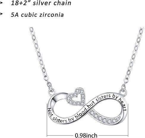 PRAYMOS Best Friend/Mother/Couple Necklace for Women 925 Sterling Silver Sisters Gifts from Sister, Necklace for Mom, Necklace for Lovers Wife in Kuwait