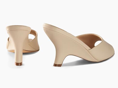 Coutgo Womens Kitten Heels Wedge Sandals Heels Mules Pointed Toe Low Heel Clear Slide Sandals Summer Dress Shoes in Kuwait