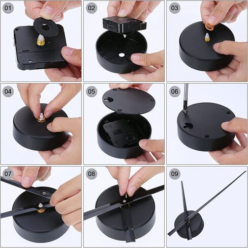 Mudder 3D Clock Hands DIY Wall Clock for Kitchen Office and Home Art Decor Quartz Clock Movement Mechanism Accessories (Black) in Saudi Arabia