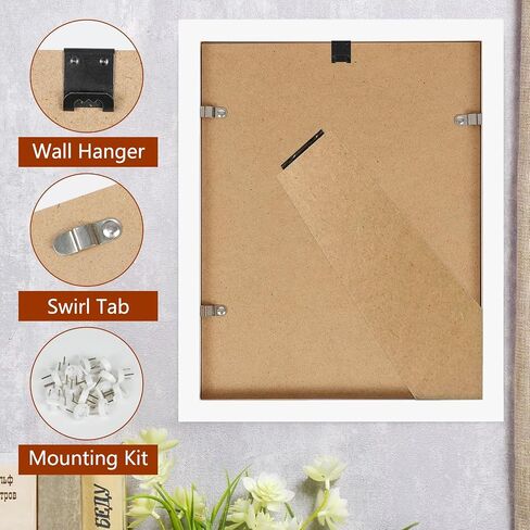 Solid Wood Picture Frames – Classic Black, White, Walnut, and Natural Wood | Sizes: 14 Inch (11x14), 10 Inch (8x10), 8 Inch (7x9) | Versatile Tabletop & Wall Mount Display for Home, Office, and Gift Giving (White, 10-inch (8x10)) in Saudi Arabia