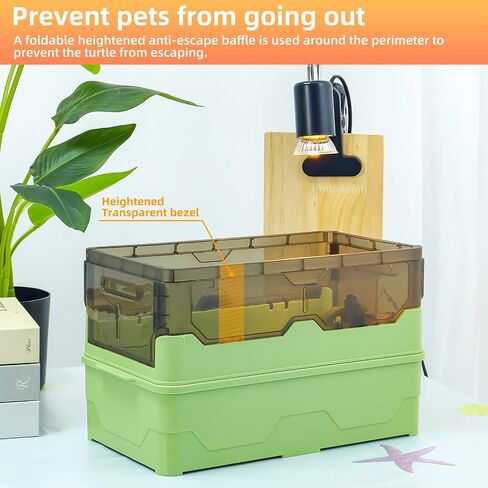 RunDuck Mini Turtle Cage Kit with Filter, Climbing and Sunbathing Platforms, Feeding and Swimming Areas, and Planting Space - Great Gift for Kids in Kuwait