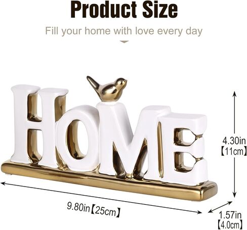 Love Sign Decor,White and Gold Room Decor Aesthetic, Knick Knack Shelf,Gold Bird Decor, Boho Bookshelf ,Abstract Gold Statue ,For Living Room,Bedroom, Desktop,Contemporary Tv Stand Decor (White, HOME) in Kuwait