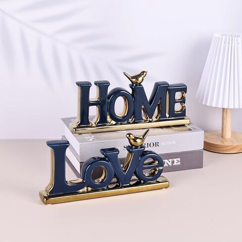 ديكور علامة الحب، جمالية ديكور الغرفة باللونين الأبيض والذهبي، رف Knick Knack، ديكور الطيور الذهبية، رف الكتب Boho، تمثال ذهبي مجرد، لغرفة المعيشة، غرفة النوم، سطح المكتب، ديكور حامل التلفزيون المعاصر (أبيض، منزل) in Kuwait