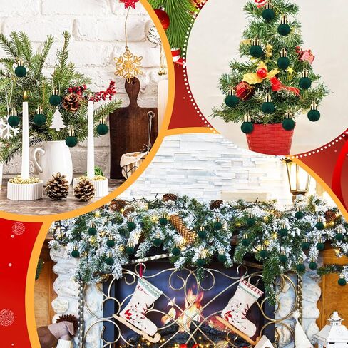 120 Pcs Mini Christmas Velvet Balls Ornaments Bulk 0.79"/20 mm Miniature Flocked Velvet Christmas Ornament Mini Christmas Tree Ball Small Bulbs for Holiday Hanging Decor(Blue) in Saudi Arabia