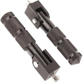 Motorcycle Pedal, 8MM 90 Degree Folding Support Rod Aluminum Motorcycle Foot Peg Universal Motorbike Footrest With Mounting Screws Motorcycle Accessories for Motorcycle (Black)
