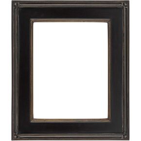 Creative Mark Plein Air Museum Collection De Stijl Open Back Art Frame - 16x20 Black/Gold - Wood Composition Hand-Leafed Museum-Quality Closed-Corner Picture Frame for Canvas Art