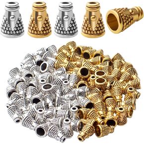 100pcs Antique Silver Cone Bead Caps Alloy Tibetan Spacer Beads Caps Flower End Caps Tassel Bead Cap Cone Bead End Caps for Jewelry DIY Making and Crafting Findings