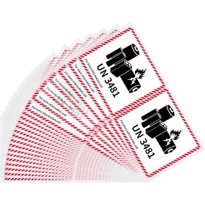 100 Pcs Lithium Ion Battery Caution Labels UN3481 Lithium Ion Battery Transport Caution Stickers 4.7 x 4.3 Fragile Stickers for Shipping Lithium Batteries Strong Adhesive Safety Stickers