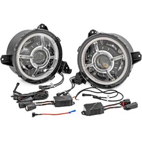 Rough Country 9" DRL LED Halo Headlights for Jeep JL/JLU/Gladiator - RCH5300