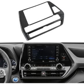 LEXLEY Carbon fiber Style Navigation Panel Screen Air Conditioning Vents Trim Interior Accessories Center Control Trim Cover For Toyota 2020-2025 Highlander XLE LE L XSE,Not Fit Limited Platinum