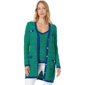 Lilly Pulitzer, Womens, Tannery Sweater Set, Deep Lagoon Moonlight Tweed, Large