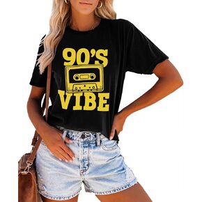 90s Shirt for Women Back to The 90's Shirt Vintage 1990s Theme Party Shirt Retro Casual Loose Tee Tops