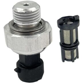 FainWan Engine Oil Pressure Sensor, Compatible with Rainier 5.3L 2004-2007, Metal, with Screen Filter, 12616646 12585328, Black Silver Tone