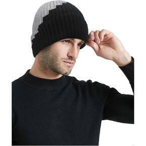 Warm Winter Beanie Hat for Women Men Knitted Thermal Colorblock Skull Caps Slouchy Toque Daily Watch Cap