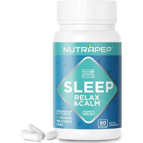 Magnesium Glycinate Melatonin L-Theanine GABA Supplement - Rest Relax Nighttime Bedtime Support Capsules for Men Women - Vegan Sugar-Free Gluten Free