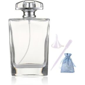 Refillable Perfume Bottle Glass Perfume Spray Bottle 100ML 3.4oz Large Empty Travel Perfume Atomizer Refillable,Replacement Perfume Bottles for Women Men